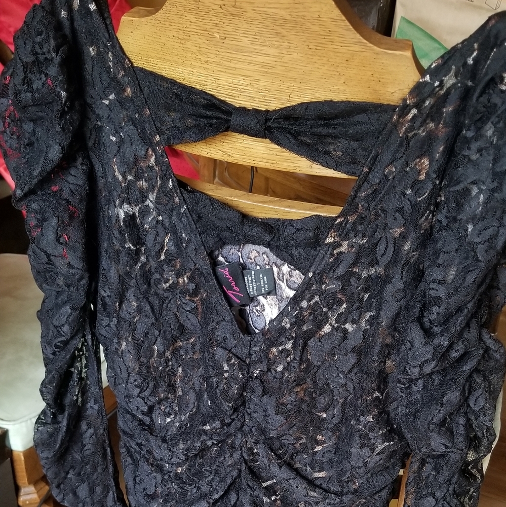 Torrid size 1 (14) Lacey black leopard bows dress